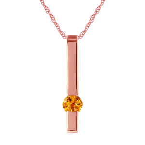 14K. SOLID GOLD NECKLACE WITH NATURALCITRINE (Rose Gold)
